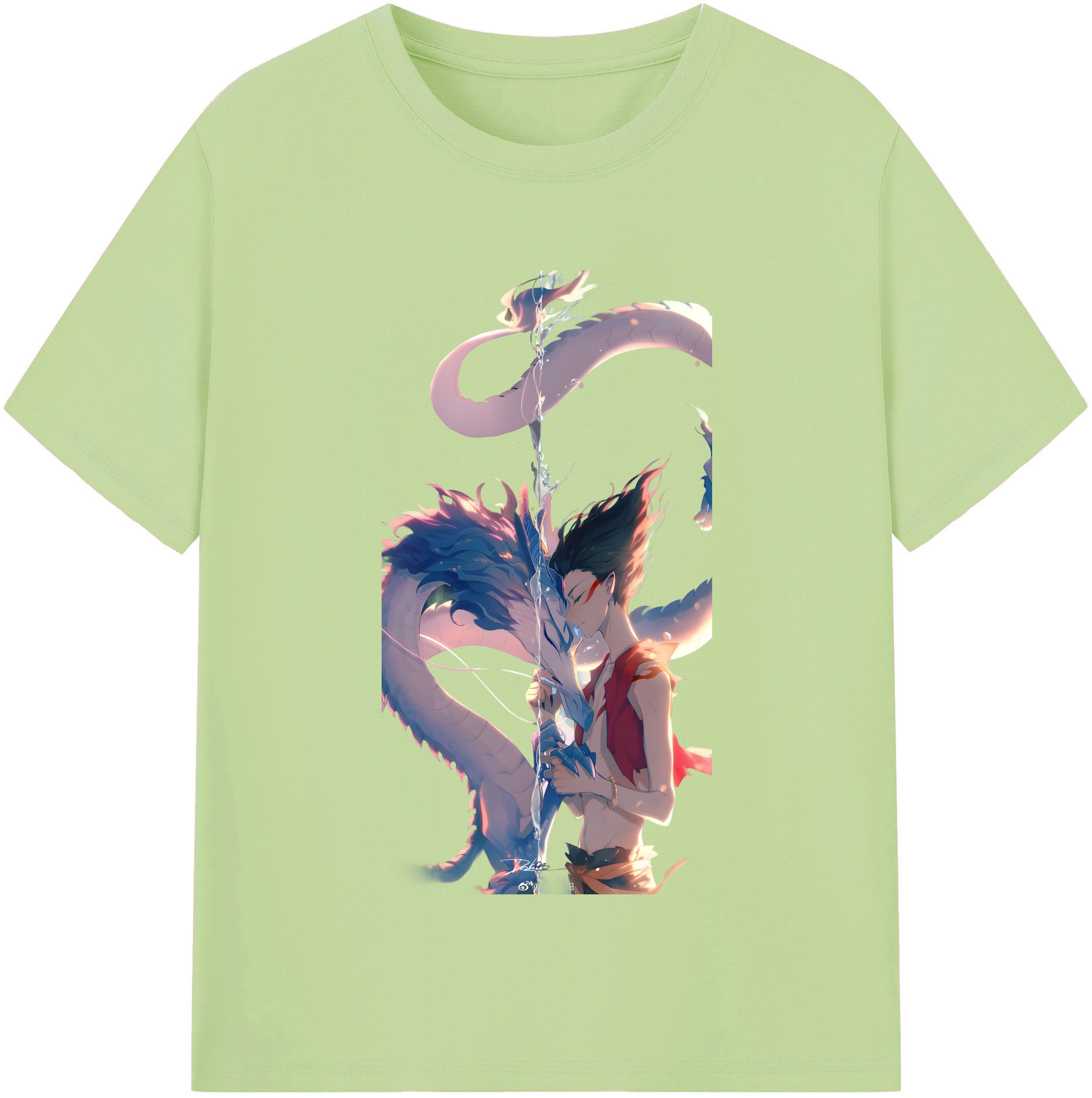 （画像用） Ne Zha 2 ナタ 魔童の大暴れ 綿100％半袖Tシャツ（フロントプリント）